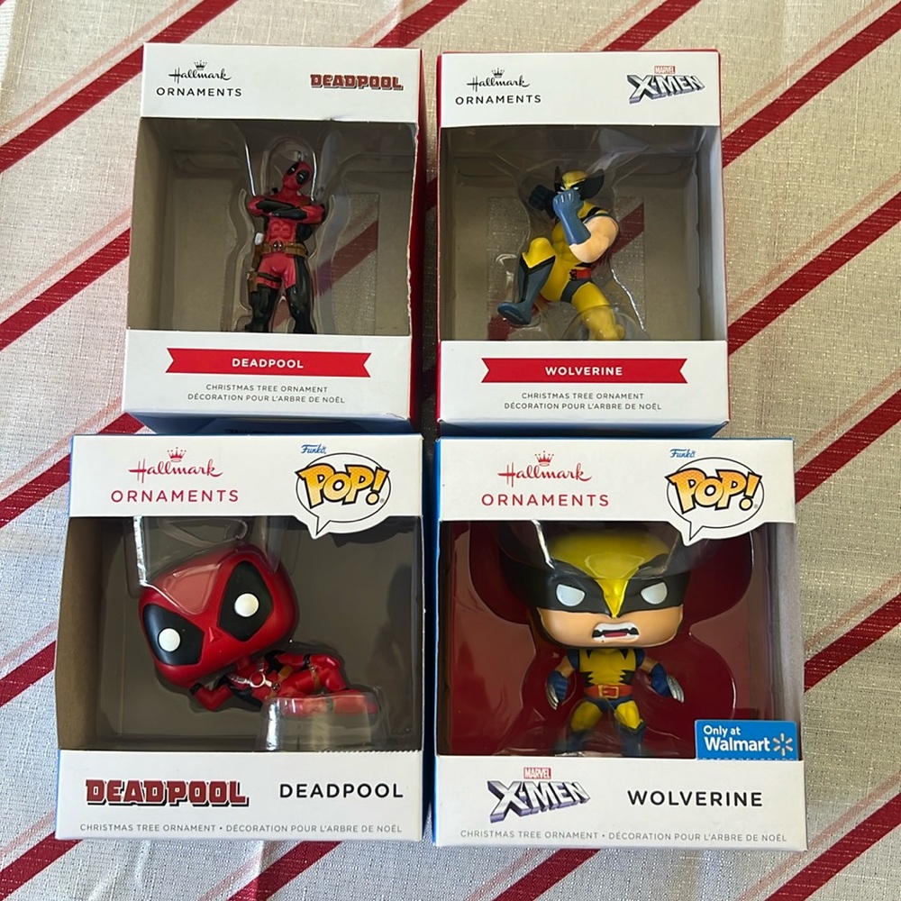 Wolverine and Deadpool Hallmark ornament set